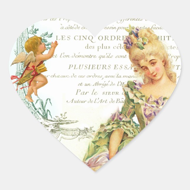 Sticker Cœur Marie Antoinette & Sparrow (Devant)