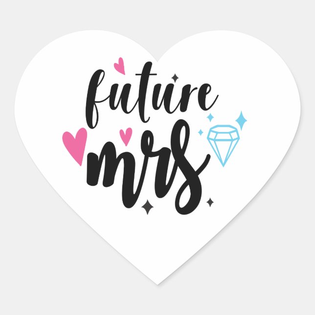 Sticker Cœur Mariée À Être Futur Mir Mariage Engagmement (Devant)