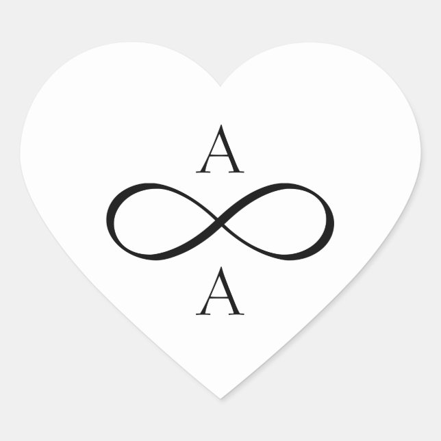 Sticker Cœur Mariée et Mari pour l'Infini (Devant)