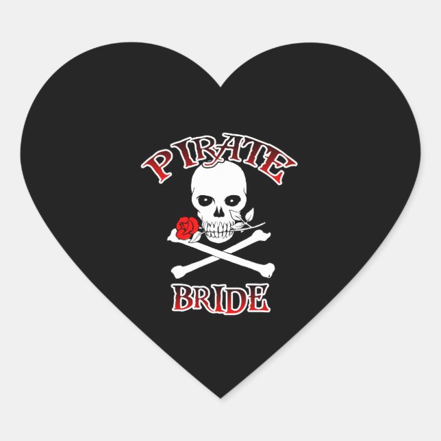 Sticker Cœur Mariée pirate (Devant)