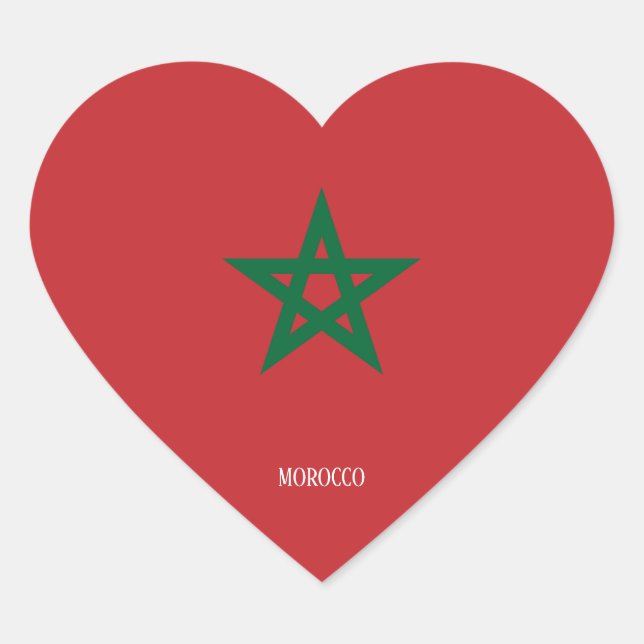 Sticker Cœur Maroc Drapeau splendide patriotique (Devant)