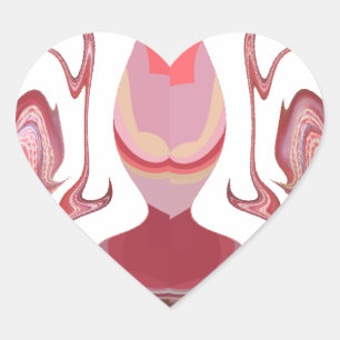 Sticker Cœur Maroon Majesty : Rustic Radiance Texté Africain