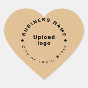 Sticker Cœur Marque d'affaires sur un chevalet Brown de forme d