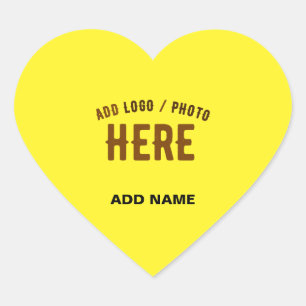 STICKER CŒUR MARQUE VÉRIFIÉE JAUNE BRILLANT MODERNE ET ÉLÉGANT