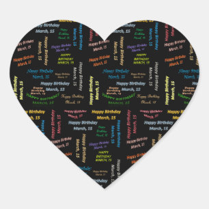 Sticker Cœur Mars, 15 Anniversaire