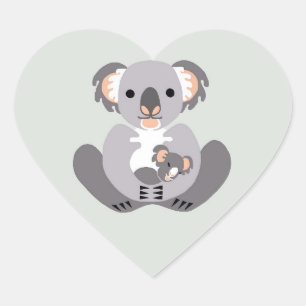 Sticker Cœur Marsupial - I love KOALAS - Faune - Australie