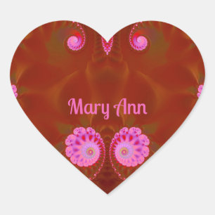 Sticker Cœur MARY ANN COOL ! ~ TOURNÉE ROSE ~ Design Lumineux ~