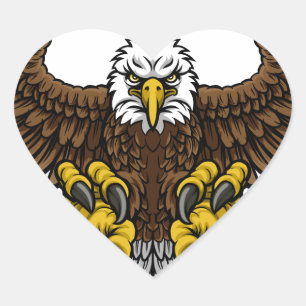 Sticker Cœur Mascotte d'aigle d'Amérique