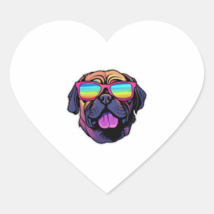 Sticker Cœur Mastiff en lunettes de soleil Cool T-shirt classiq