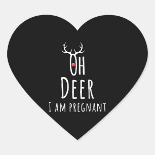 Sticker Cœur Maternité Grossesse Enceinte Bébé Noël Cerf