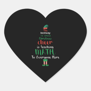 Sticker Cœur Math Enseignant Christmas Elf Cadeau design