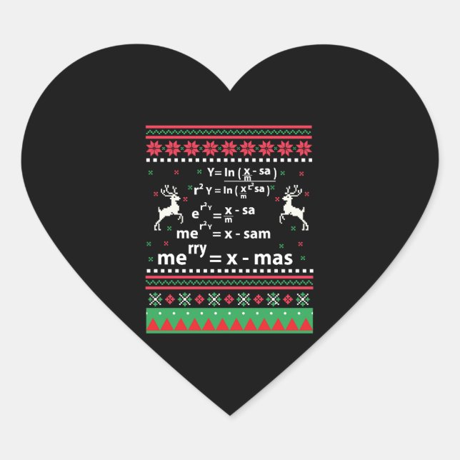 STICKER CŒUR MATH NOËL (Devant)
