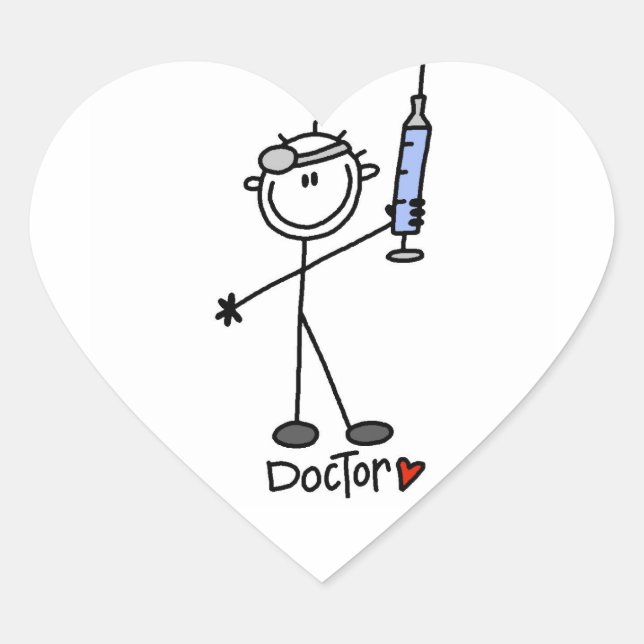Sticker Cœur Médecin Bâtonnet de Base (Devant)