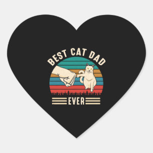 Sticker Cœur Meilleur Chat Papa Jamais Chat Poing Hommes Vintag