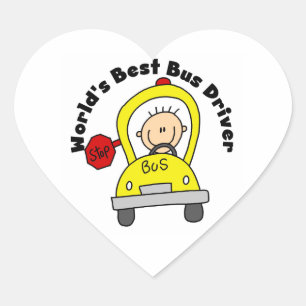 Sticker Cœur Meilleur conducteur de bus du monde