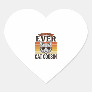 Sticker Cœur Meilleur Cousin Chat Ever Création de Chemise Vint