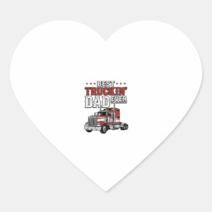 Sticker Cœur Meilleur Papa de Camionneur Ever Création de Chemi