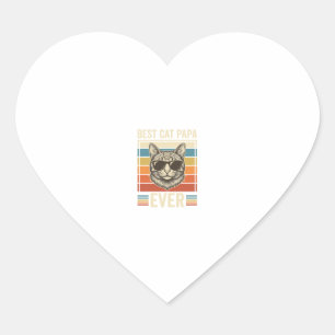 Sticker Cœur Meilleur Papa de Chat Vintage Conception de T-shir