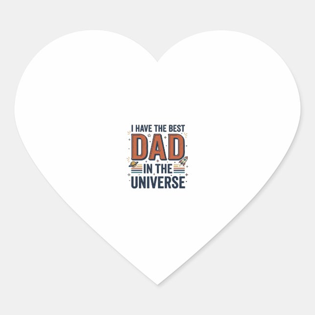 Sticker Cœur Meilleur papa de l'univers conception vectorielle  (Devant)