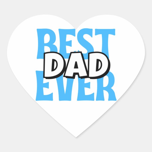 Sticker Cœur Meilleur papa jamais (Devant)