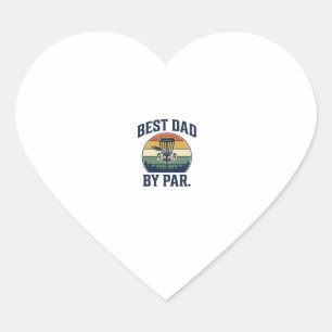 Sticker Cœur Meilleur Papa Par Disc Golf Design Vintage Coucher
