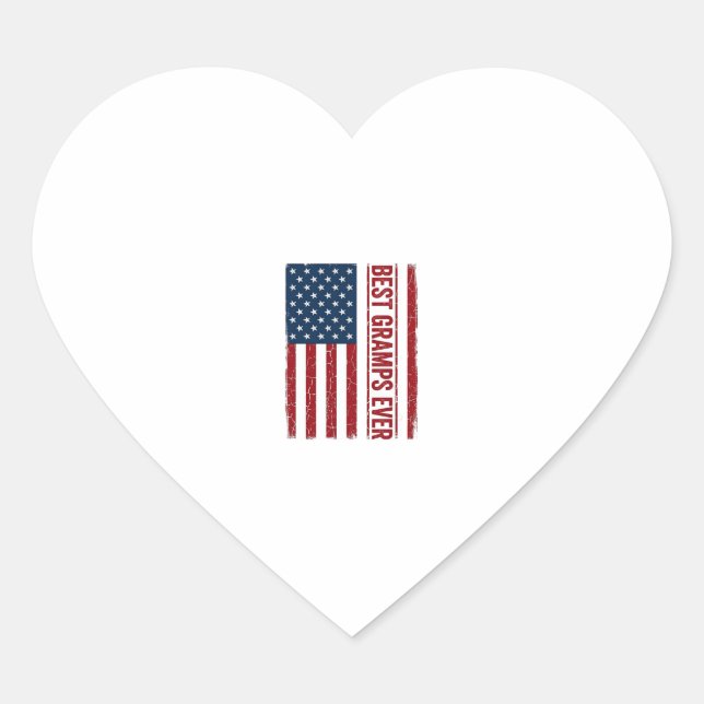 Sticker Cœur Meilleur Papi Patriote Drapeau Vector Design_1 (Devant)