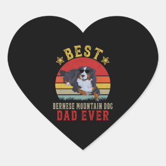 Sticker Cœur Meilleur père bernois de chien de montagne