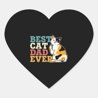 Sticker Cœur Meilleur père de chat jamais