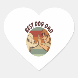 Sticker Cœur Meilleur père de chien