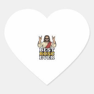 Sticker Cœur Meilleur Rosc Vintage Rock Main Religieux T-Shirt_