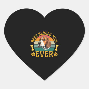 Sticker Cœur Meilleure maman Beagle jamais, Drôle chien Beagle