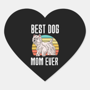 Sticker Cœur Meilleure maman chien Ever West Highland White Ter