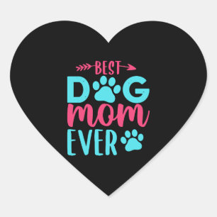 Sticker Cœur Meilleure maman de chien jamais mère
