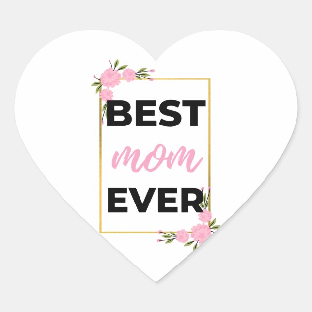 Sticker Cœur Meilleure maman jamais noire (Devant)