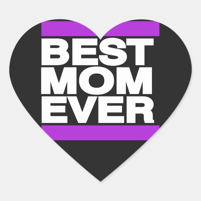 Sticker Cœur Meilleure maman jamais violet (Devant)