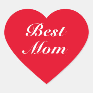 Sticker Cœur Meilleure maman, mère, fête des mères, rouge