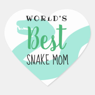 Sticker Cœur Meilleure maman serpent du monde - Personnalisable