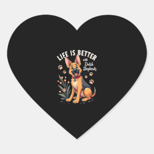 Sticker Cœur Meilleure vie avec Dutch Shepherd Débardeur