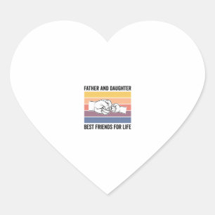 Sticker Cœur Meilleurs amis pour la vie père fille vintage Desi