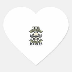 Sticker Cœur Meilleurs papas ont des tatouages et des barbes Cr