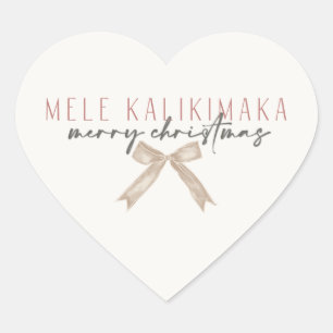 Sticker Cœur Mele Kalikimaka, Noël Hawaïen