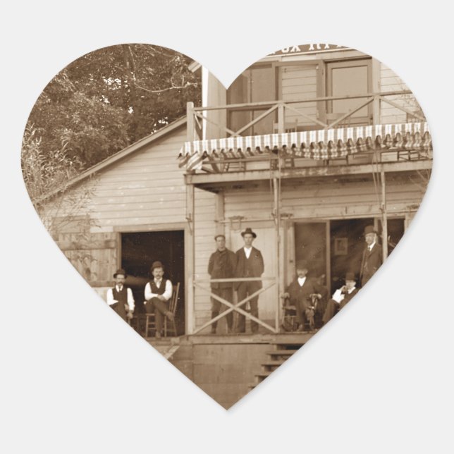 Sticker Cœur Men Club Fox River Club 1880 Fishing Elgin (Devant)