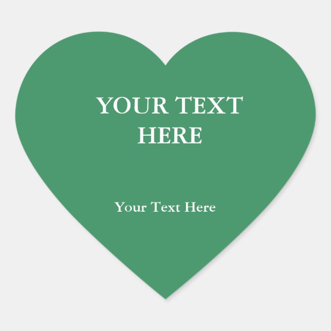 Sticker Cœur Mer Vert Plaine Élégant Moderne Minimaliste (Devant)