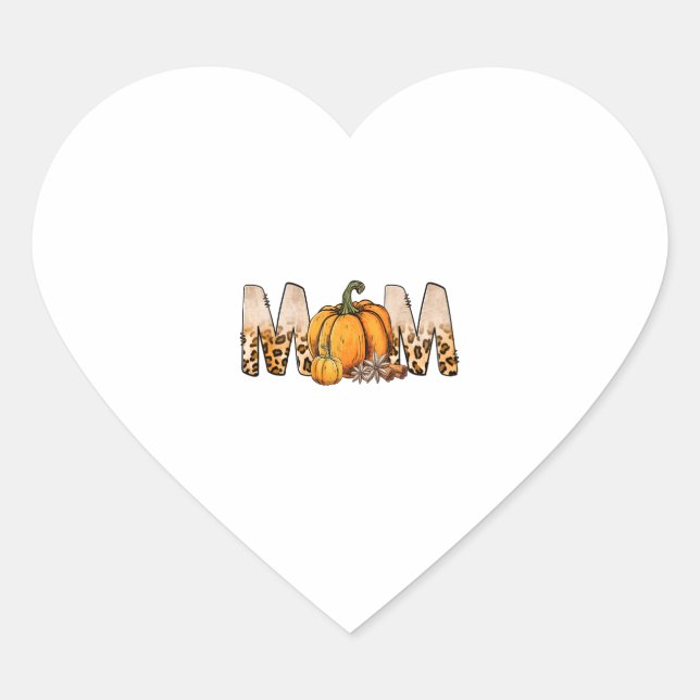 Sticker Cœur Merci à maman Citrouille Leopart (Devant)