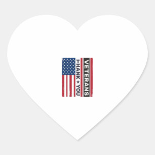 Sticker Cœur Merci aux vétérans - Conception vectorielle de dra