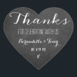 Sticker Cœur Merci D'Avoir Célébré Avec Nous ! Merci mariage<br><div class="desc">Merci D'Avoir Célébré Avec Nous ! Stickers Merci mariage</div>