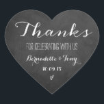 Sticker Cœur Merci D'Avoir Célébré Avec Nous ! Merci mariage<br><div class="desc">Merci D'Avoir Célébré Avec Nous ! Stickers Merci mariage</div>