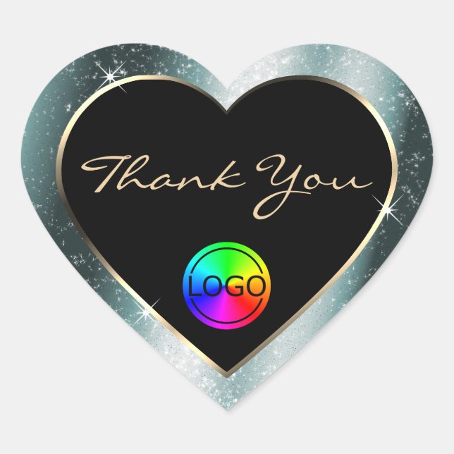 Sticker Cœur Merci de cadre de Parties scintillant métallique a (Devant)