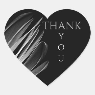 Sticker Cœur "Merci" Gris Petal Design