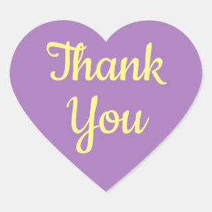 Sticker Cœur Merci jaune pourpre
